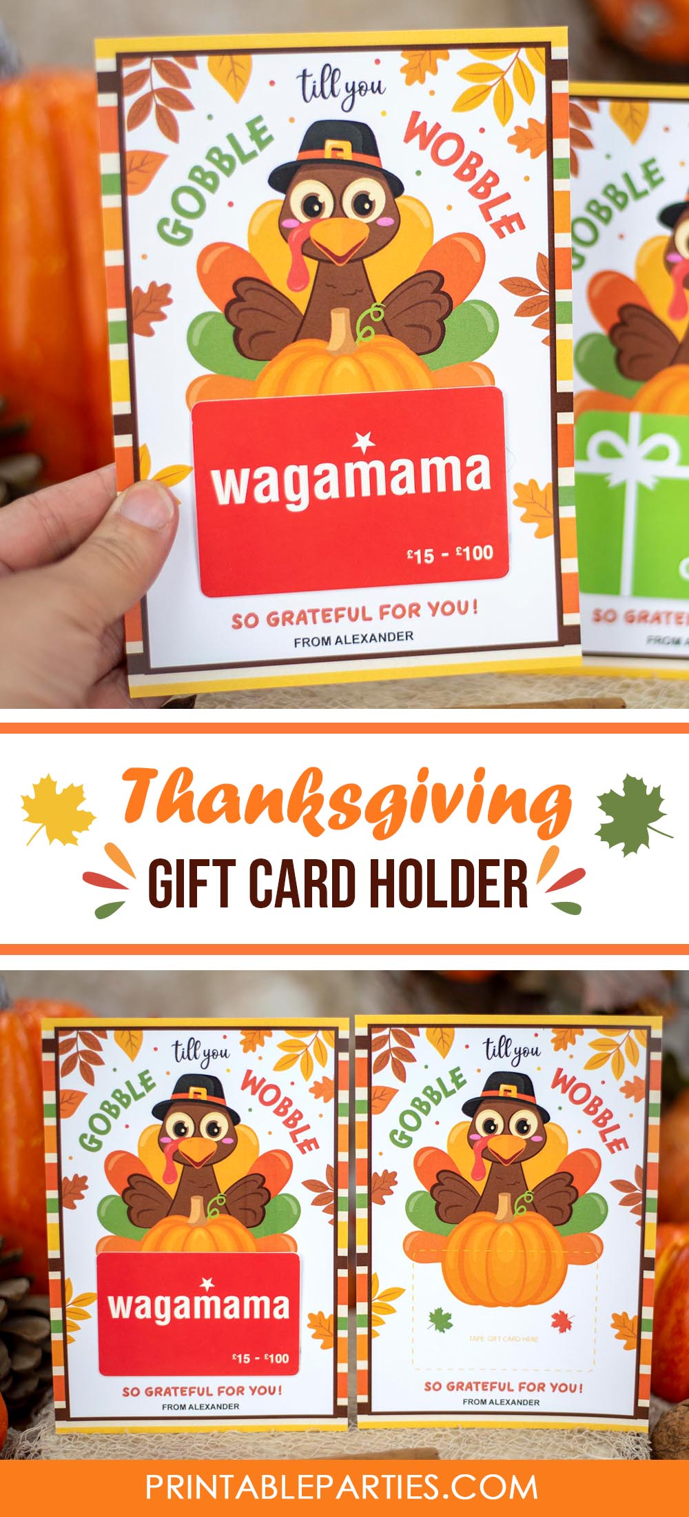 Thanksgiving gift card holders